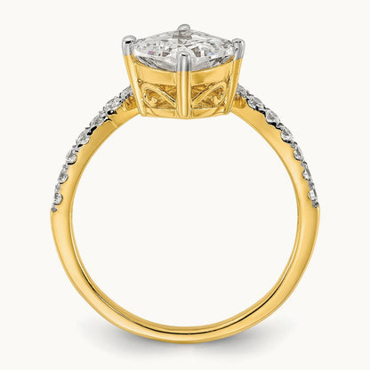 Asymmetric Cushion Semi-Mount Engagement. Ring, 0.50 ct tw