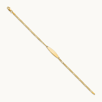 Figaro Link ID Bracelet, 14K