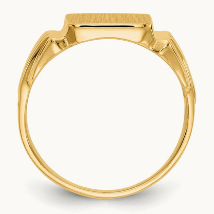 Open Back Mens Signet Ring — photo set