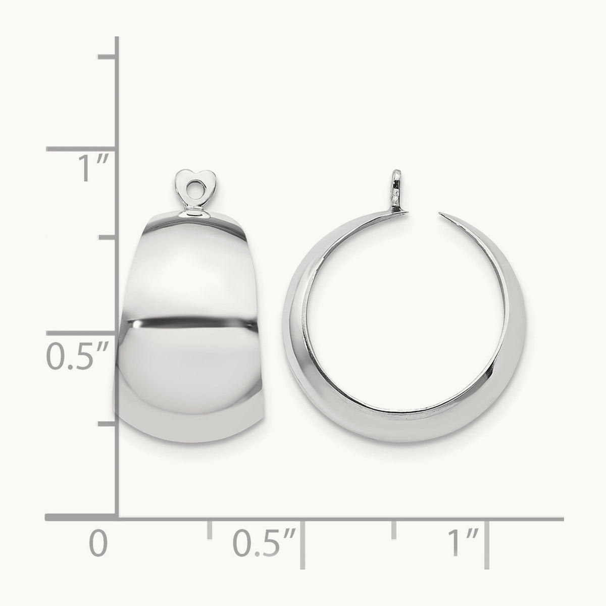 Polished Hoop Earring Jackets — 14K White Gold, 20mm