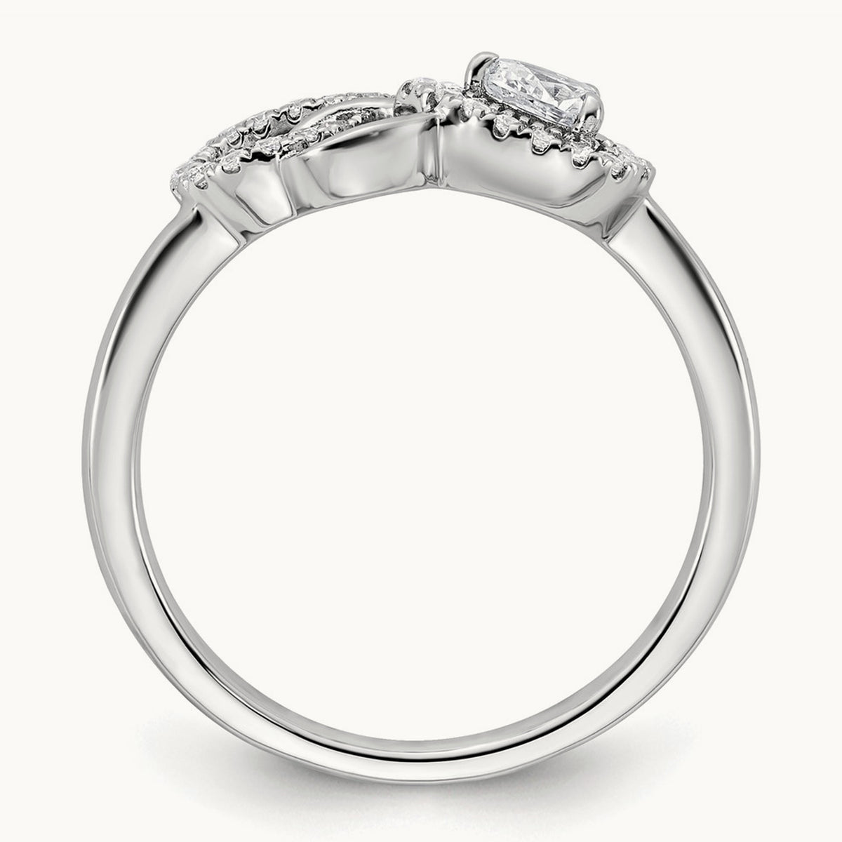 Polished Diamond Infinity Ring, 14K White Gold