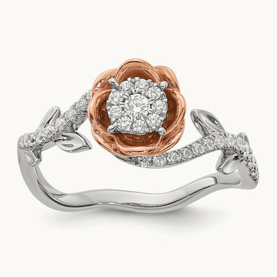 Diamond Fashion Band, 14K White with Rose Gold