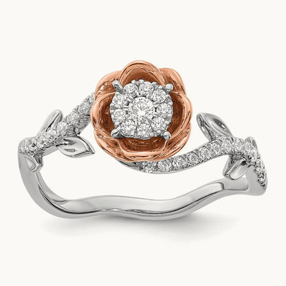 Diamond Fashion Band, 14K White with Rose Gold