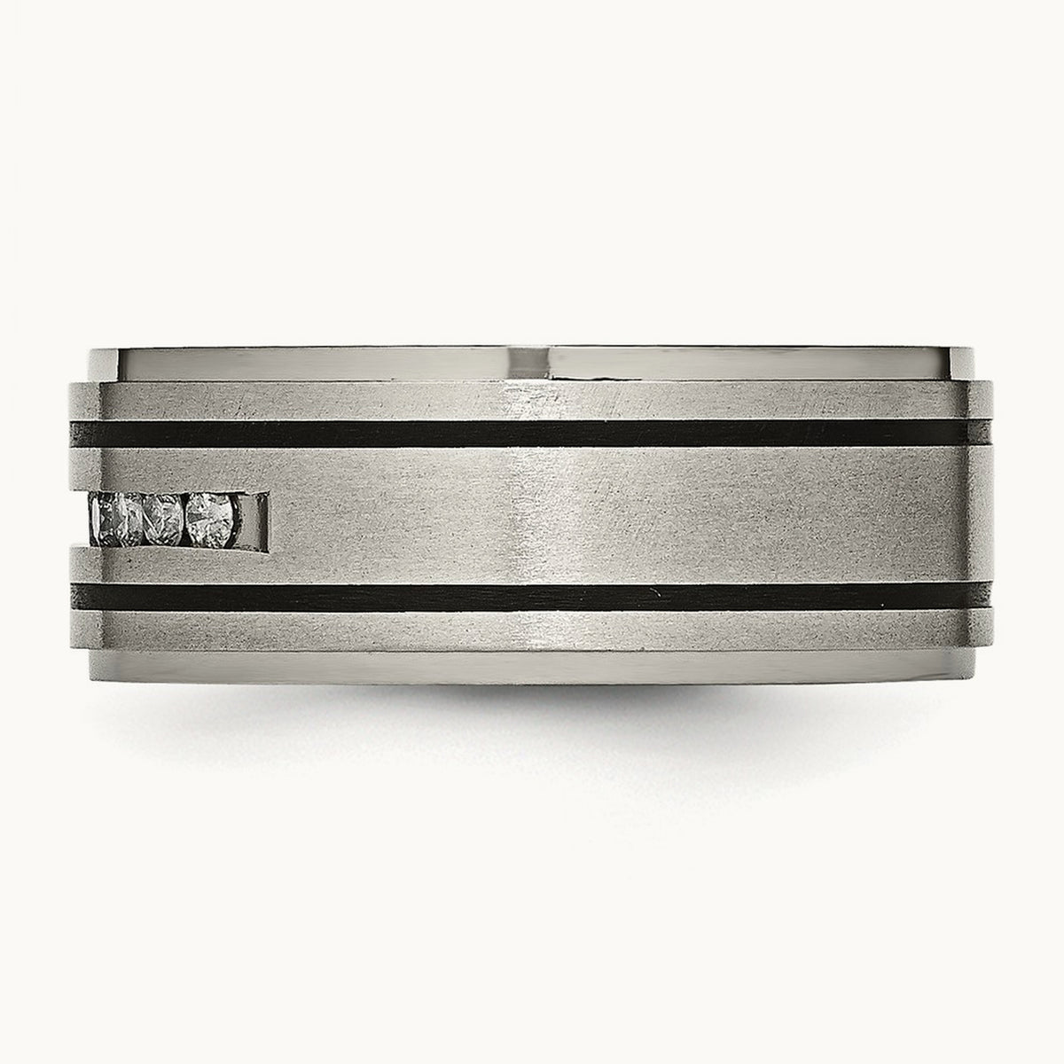Polished/Brushed Enameled 1/4 CTW Diamond Band — 10