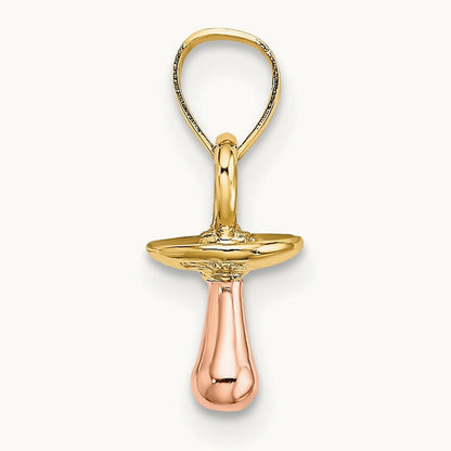 3-D Pacifier Charm, 14K Two-tone