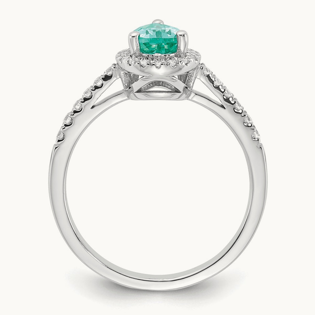 Created Paraiba Ring, 0.25 ct tw Lab-Grown Diamond