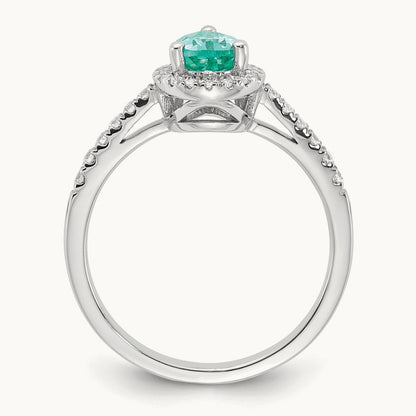 Created Paraiba Ring, 0.25 ct tw Lab-Grown Diamond
