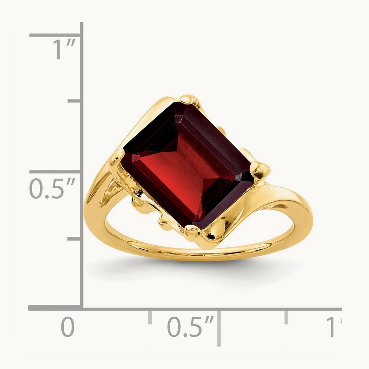 Emerald Cut Garnet ring — photo set