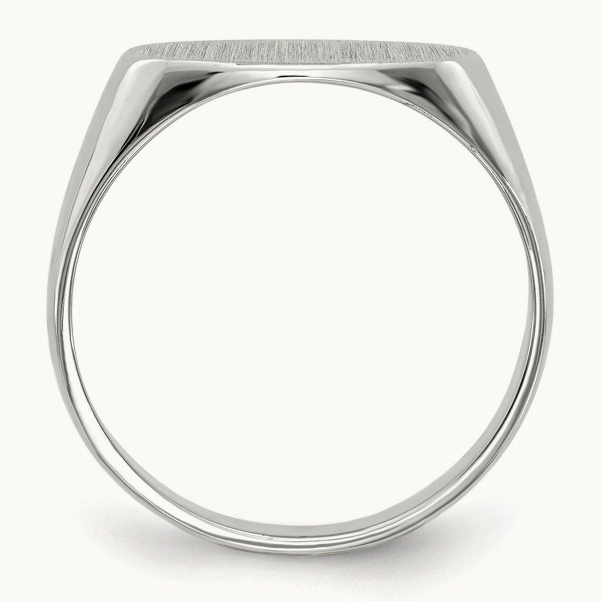 12.0x6. Closed Back Signet Ring, 5mm, 14K White Gold