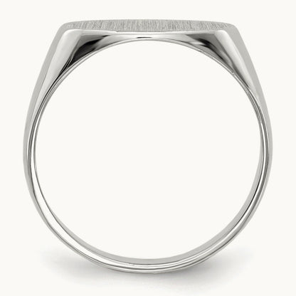 12.0x6. Closed Back Signet Ring, 5mm, 14K White Gold