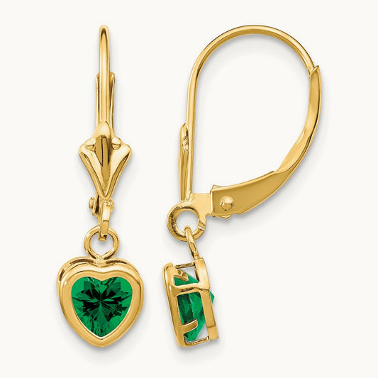 Heart Mount St. Helens Earrings, 5mm, 14K