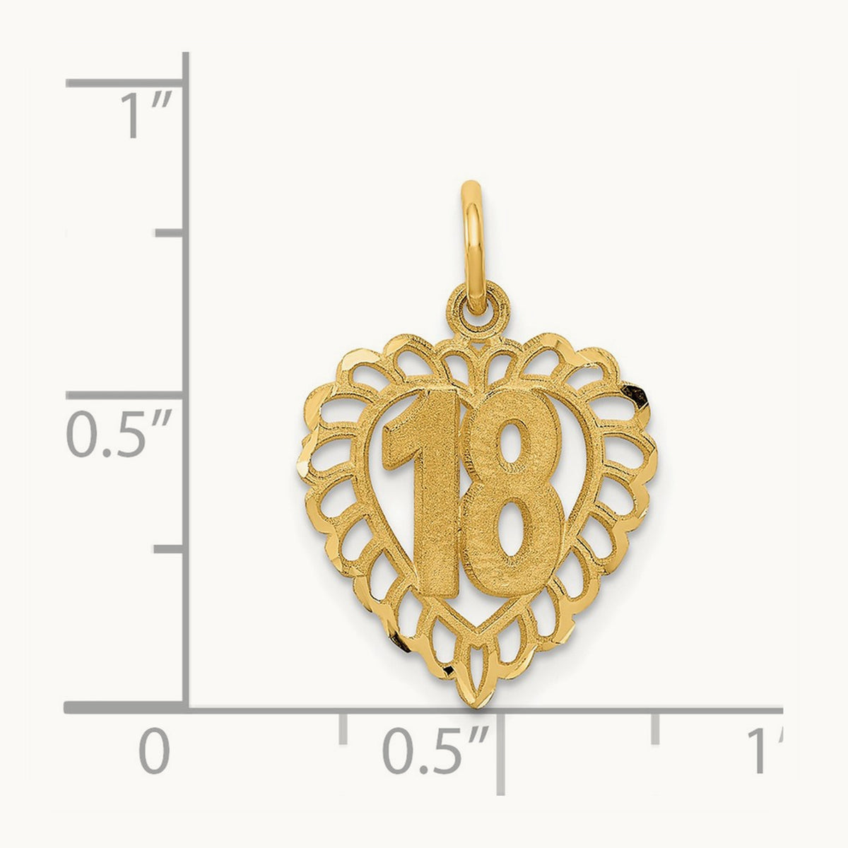 18 Heart Charm, 14K