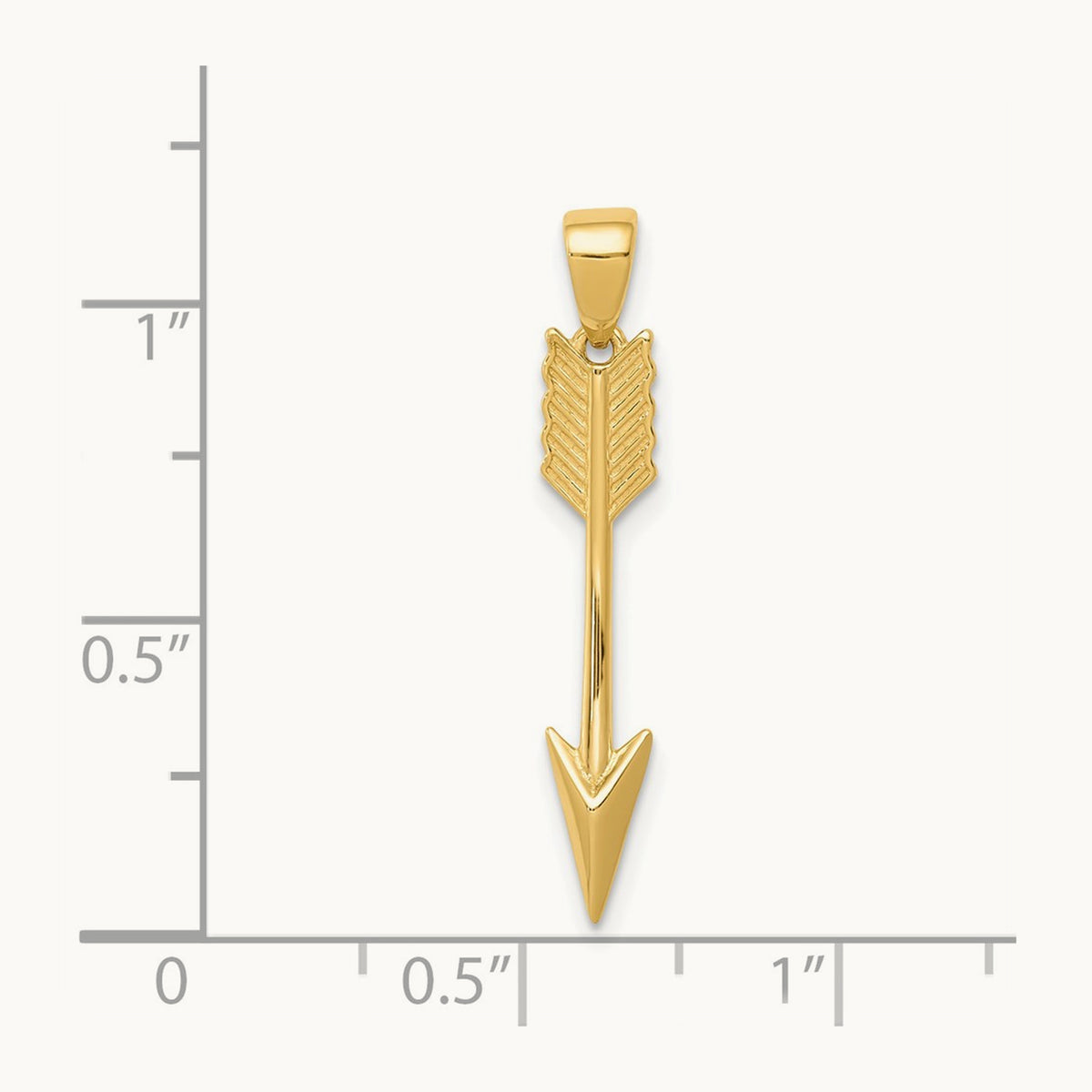Polished 3D Arrow Pendant, 14K