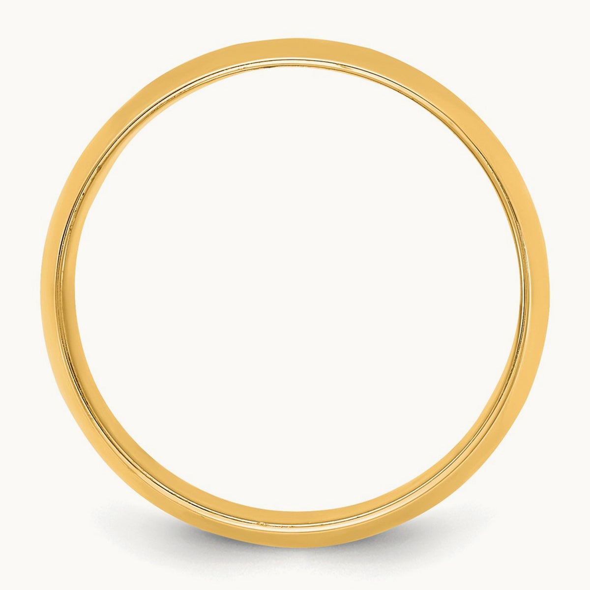 Lightweight Half Round Band, 10mm, 10K Yellow Gold