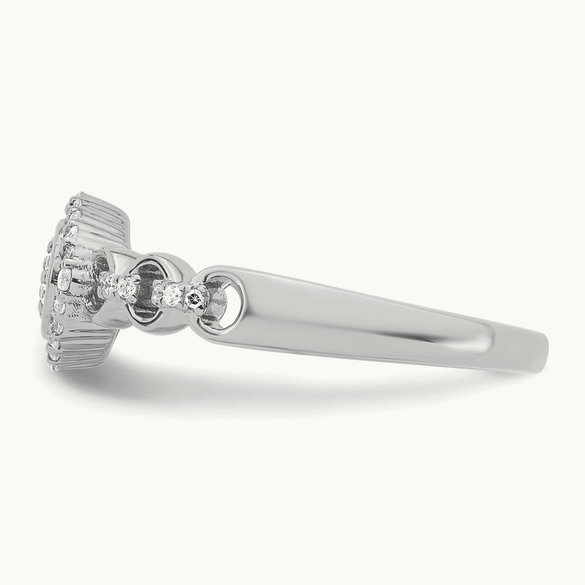 Complete Diamond Round Cluster Halo Engagement Ring — 14K White Gold