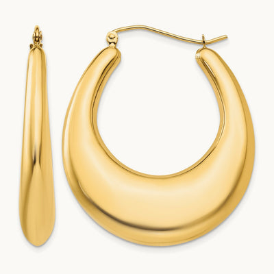 Polished Hoop Earrings, 14K