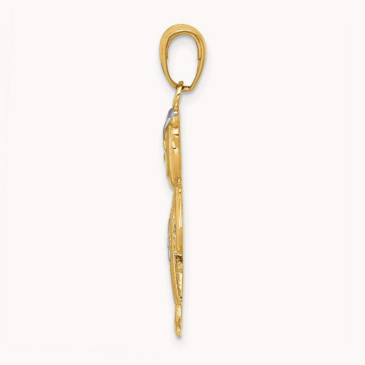 Boy w/Hands in Pockets Pendant, 14K with Rhodium