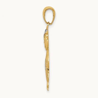 Boy w/Hands in Pockets Pendant, 14K with Rhodium