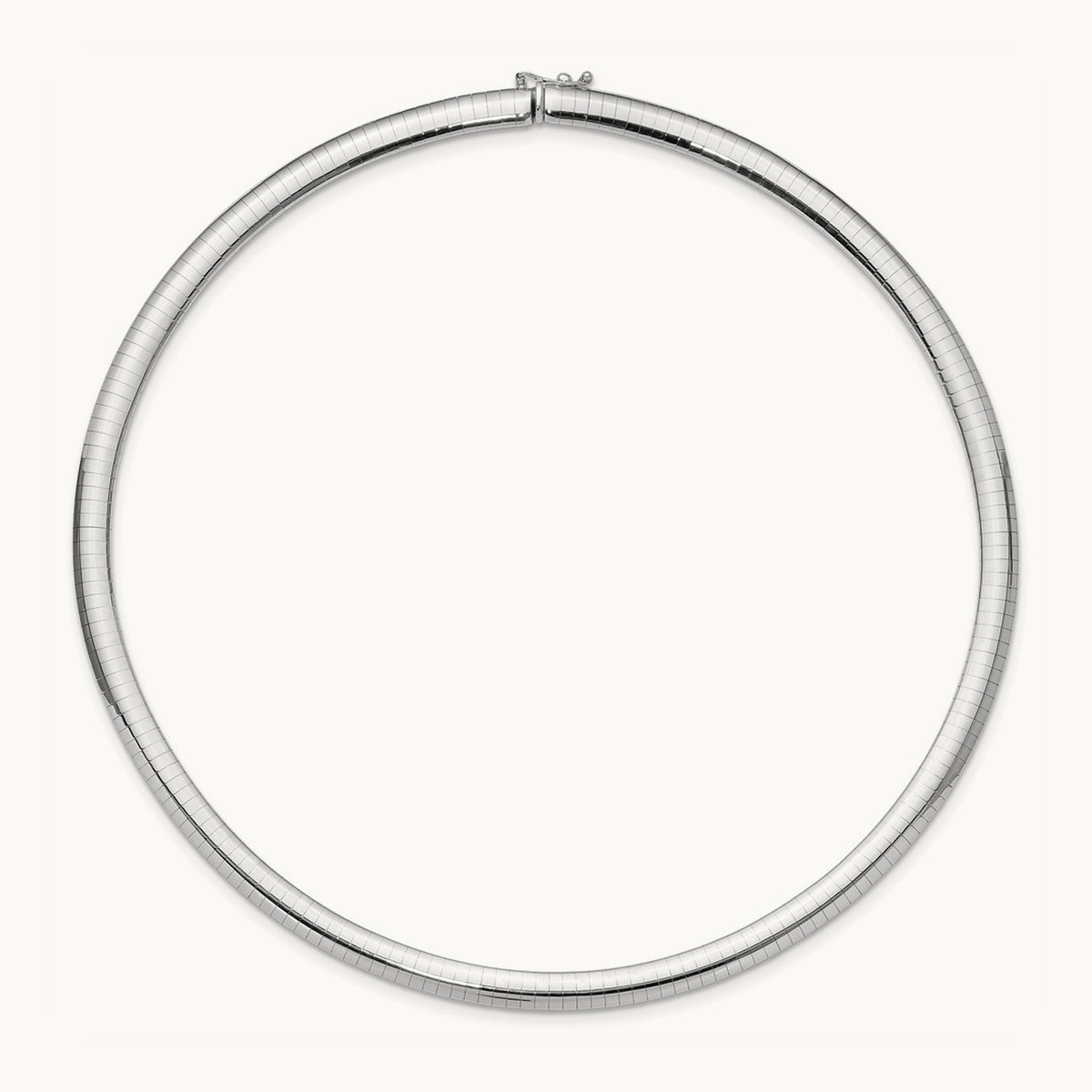 Domed Omega Necklace — 14K White Gold, 16mm, 6mm