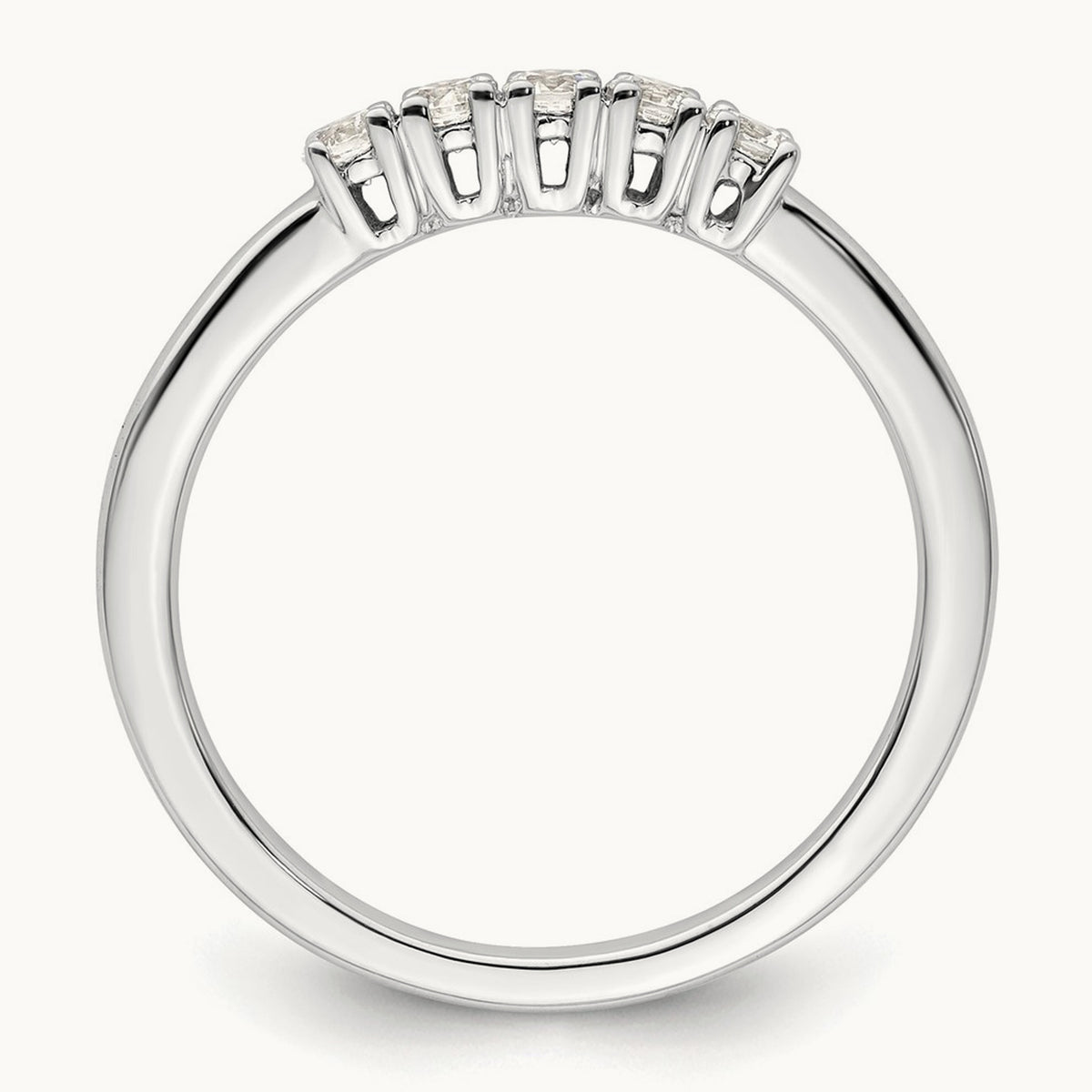 5-Stone Diamond Band, 14K White Gold