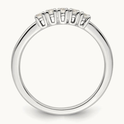 5-Stone Diamond Band, 14K White Gold