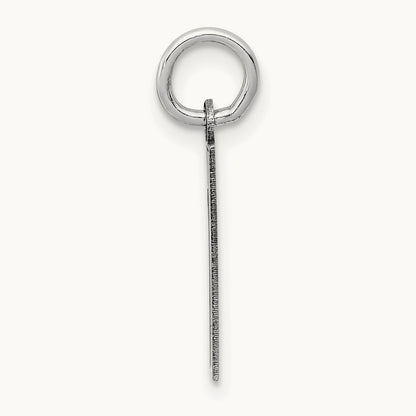 Small Satin Number 1 Charm — 14K White Gold