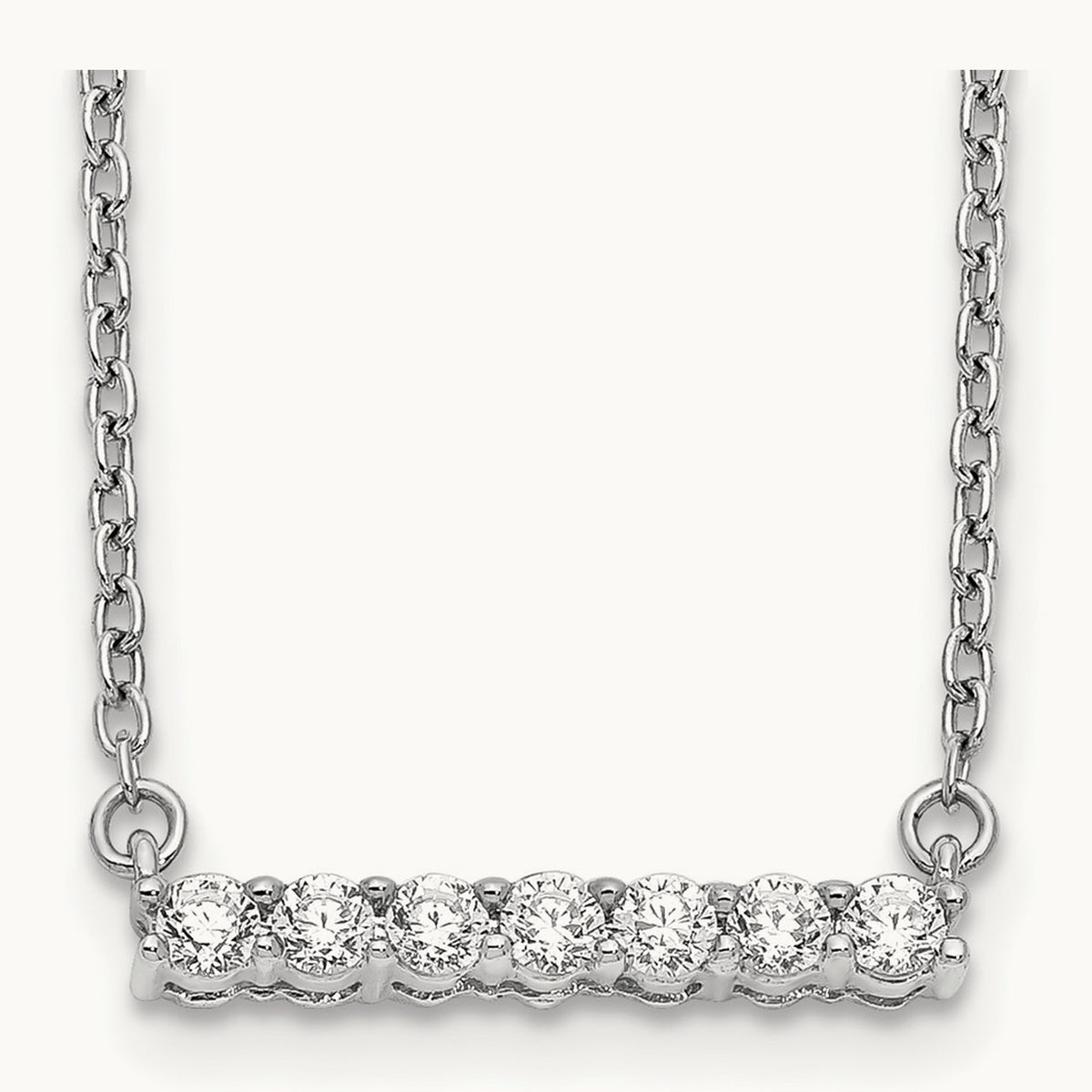 Diamond Bar 18 inch Necklace — 14K White Gold, 0.245 ct