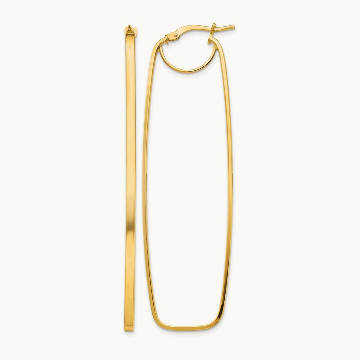 Polished Rectangle Hoop Earrings — photo set
