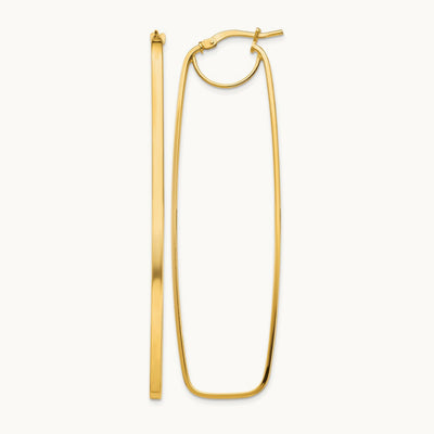 Polished Rectangle Hoop Earrings — photo set