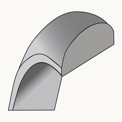 Lightweight Half Round Band, 4.5mm, 10K White Gold