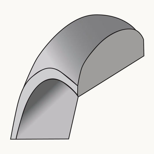 Lightweight Half Round Band, 2.5mm, 10K White Gold