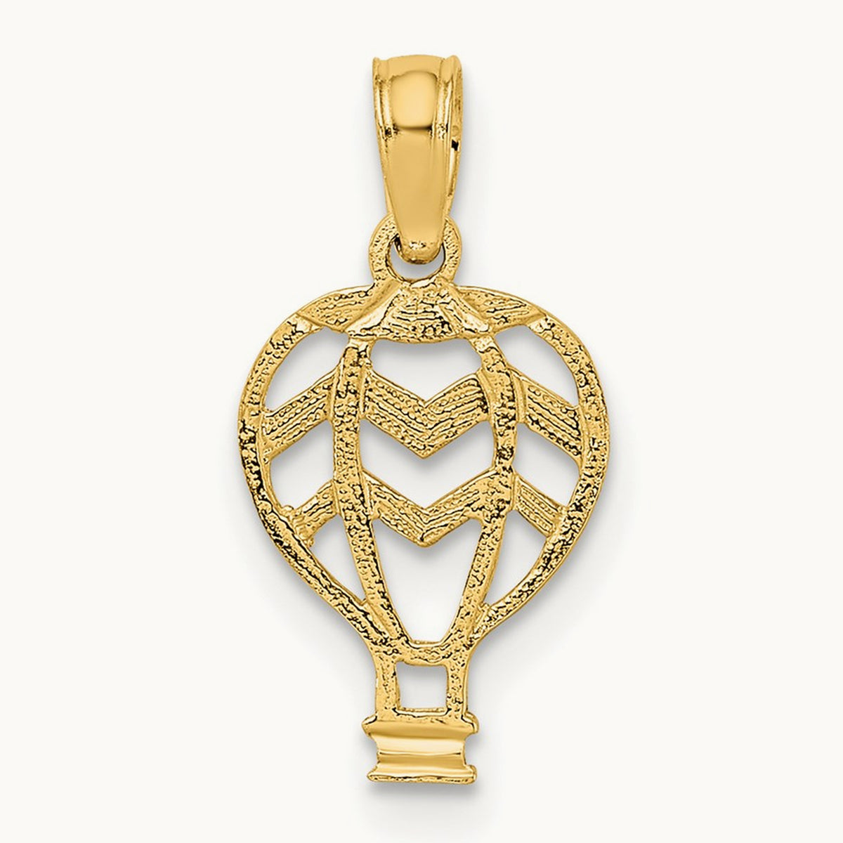 Cut-Out Flat Hot Air Balloon Charm, 14K