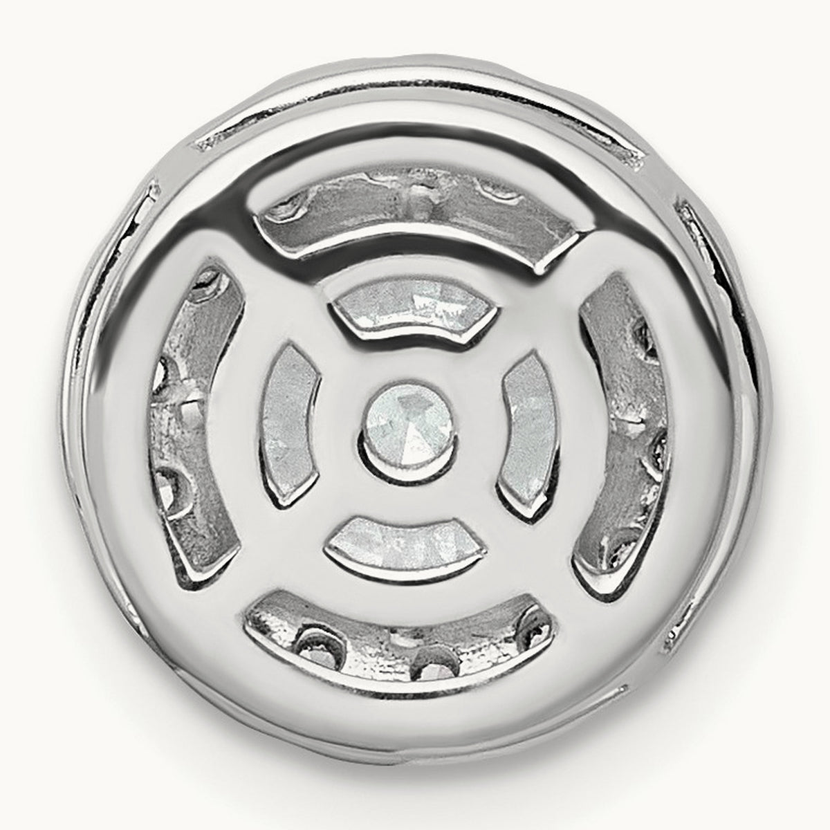Round Halo Chain Slide Pendant, 0.25-5.00 ct tw Lab-Grown Diamond — 1 7/8 ct, 14K White Gold