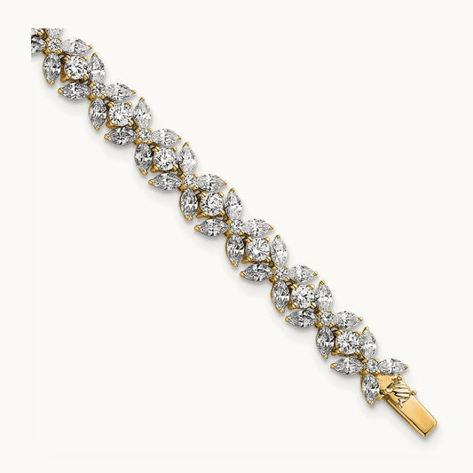 Fashion Tennis Bracelet, 6.75 ct tw Lab-Grown Diamond — 14K Yellow Gold