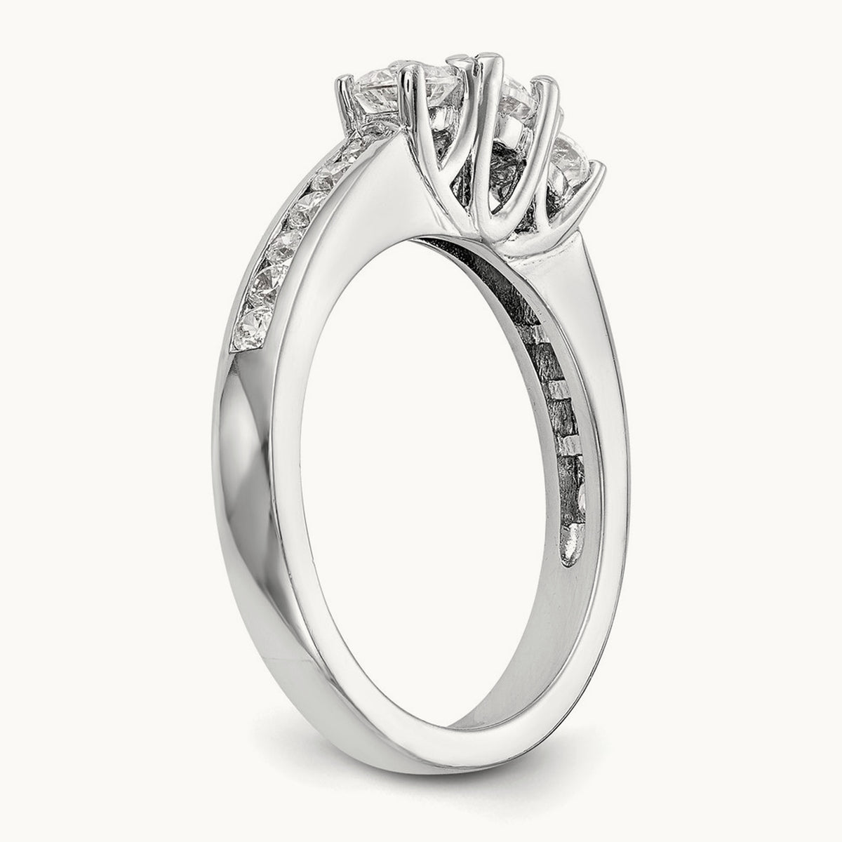 3 Stone Engagement Ring, 0.50-1.00 ct tw Lab-Grown Diamond