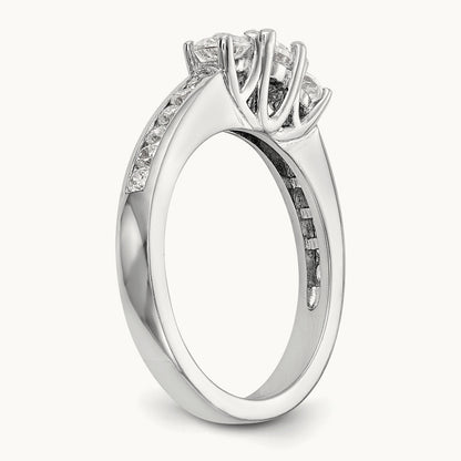 3 Stone Engagement Ring, 0.50-1.00 ct tw Lab-Grown Diamond