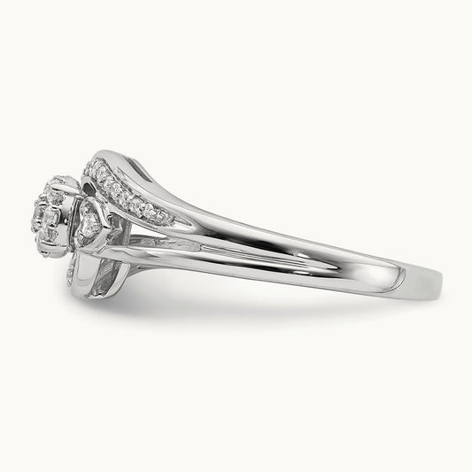 Diamond Cluster Complete Engagement Ring — photo set