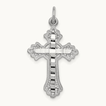Cross Charm, 14K White Gold