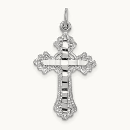 Cross Charm, 14K White Gold