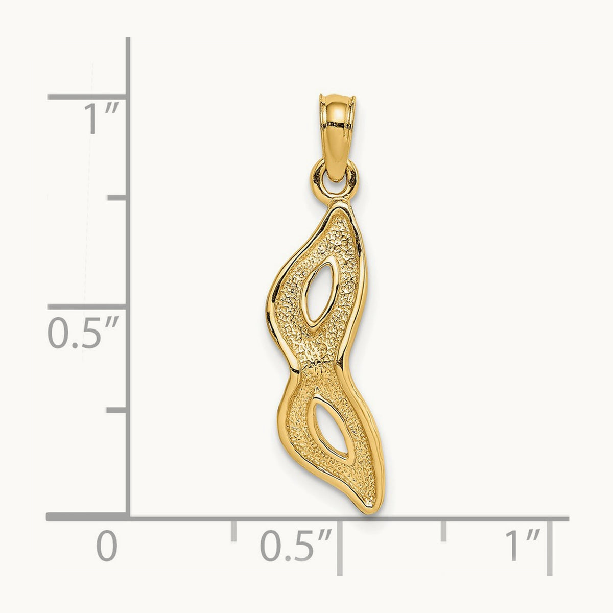 3-D Beveled Masquerade Mask Charm, 14K
