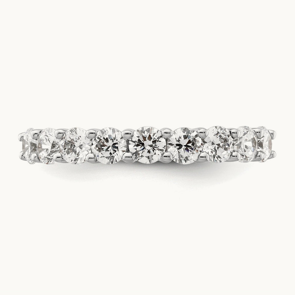 9-Stone Diamond Band, 14K White Gold