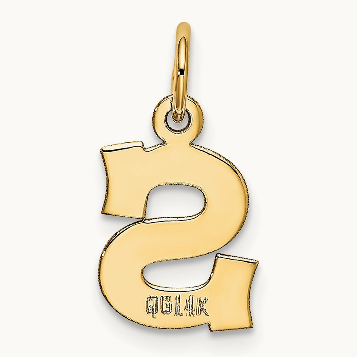 Small Block Initial Charm — 14K Yellow Gold, S