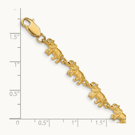 Elephant Bracelet, 14K