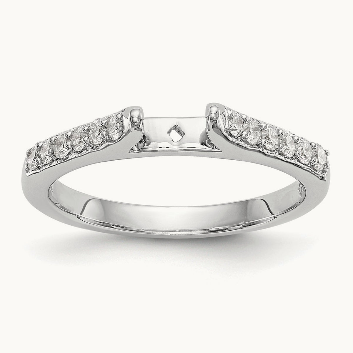 Semi-Mount Peg Engagement Ring, 0.15-0.25 ct tw Lab-Grown Diamond — 1/4 ct, VS/SI (Great), 14K White Gold
