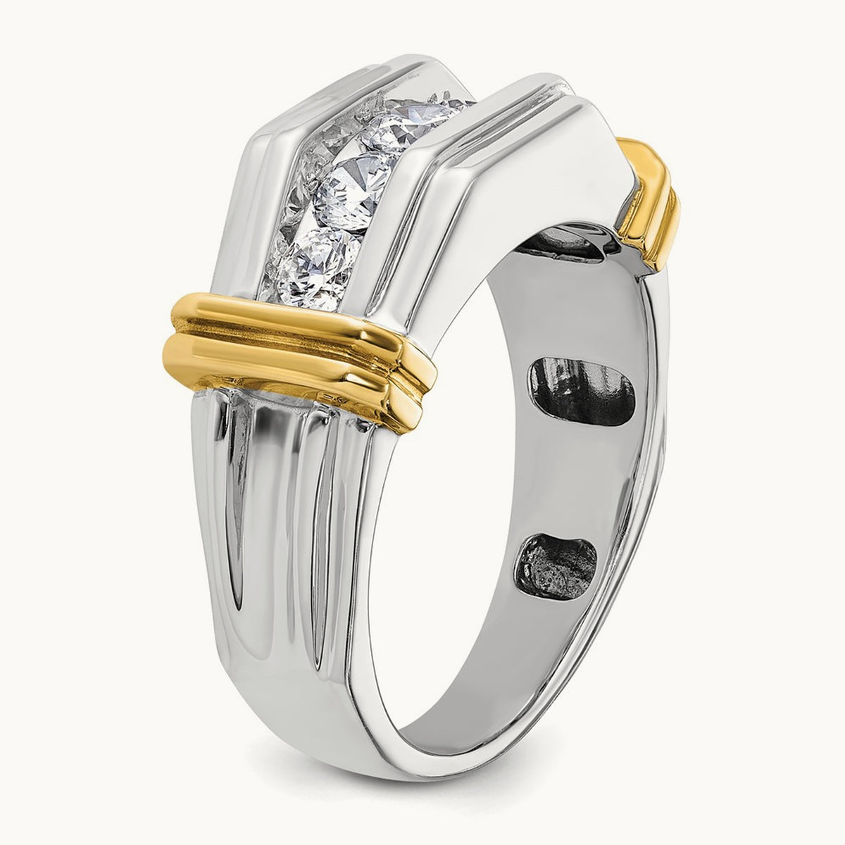 5 Stone Men's Ring, 1.00 ct tw Lab-Grown Diamond