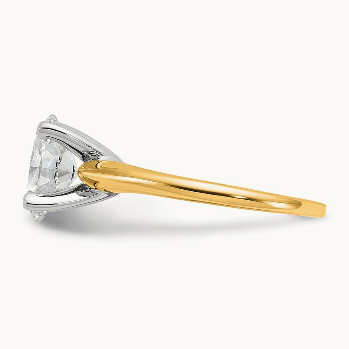Oval Solitaire Engagement Ring, 0.50-5.00 ct tw Lab-Grown Diamond — 1 3/4 ct, 14K Two-Tone