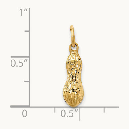3D Peanut Charm, 14K