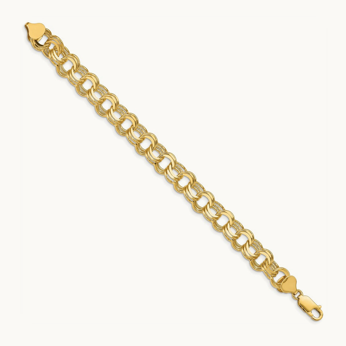 Triple Link Charm Bracelet, 14K