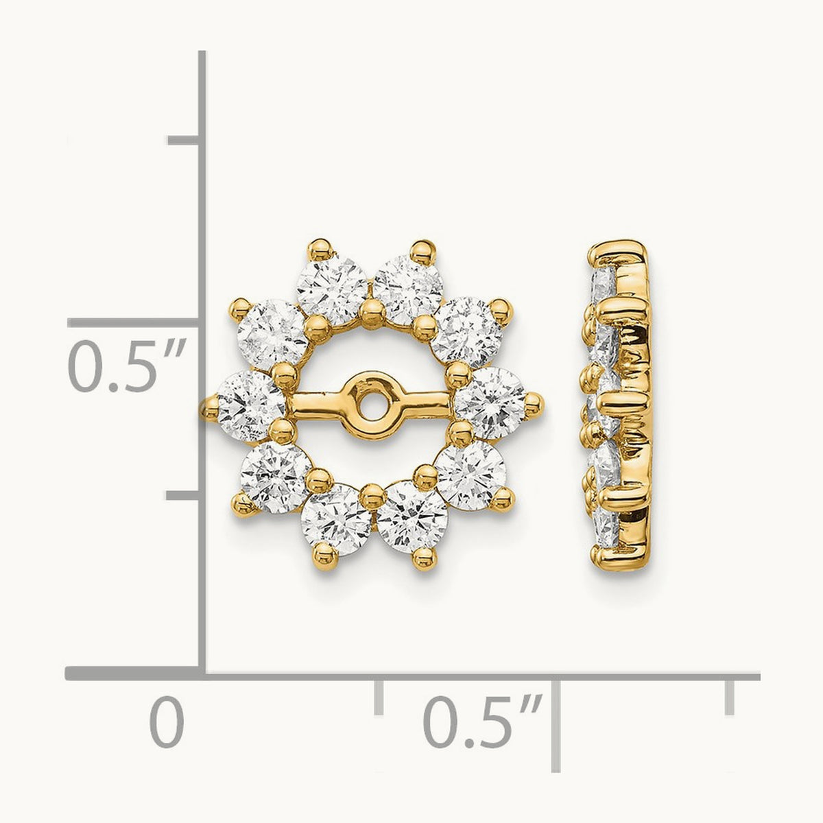 AA Fancy Diamond Earring Jacket, 14K