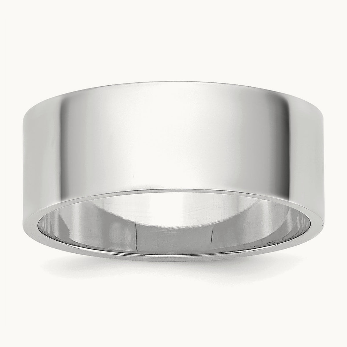 Lightweight Flat Band, 7mm, 10K White Gold